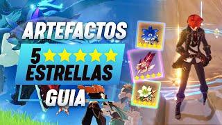 Como conseguir ARTEFACTOS 5 ⭐ ESTRELLAS - Guía de artefactos legendarios - Genshin Impact