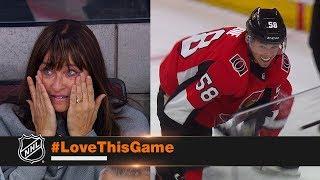 Maxime Lajoie brings family to tears with first NHL goal