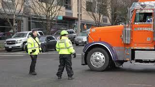 Ironworkers Dismantle Manlift! Crane Operator, Truck Drivers, and Police Officers Get It Done! ASMR