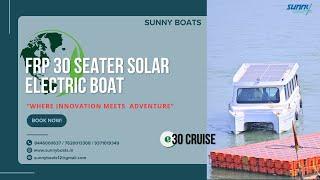 FRP 30 seater Solar Electric Boat #solar #boating #frp #frpboat #marine #electric #sale #torqeedo