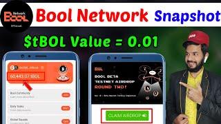 Bool Network Bull Run | Bool Network Airdrop  | Bool network $tbol token claim staking| Snapshot