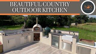 COUNTRY OUTDOOR KITCHEN DESIGN | BIG GREEN EGG | ALFA OVEN | FIREMAGIC  | BEEFEATER