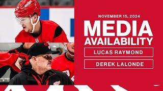 Lucas Raymond, Derek Lalonde Morning Skate Media vs ANA | Nov. 15, 2024