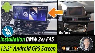 How to INSTALL BMW 2 F45 F46 12.3'' Ultra Android GPS Screen? BMW Android CarPlay use OEM Microphone