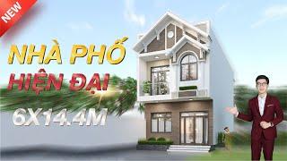 Mẫu nhà lô phố đẹp hiện đại đáng tham khảo 6x14.4M | MH00659