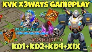 Lords Mobile - 18BILLION 3WAYS KVK POINTS! - KVK ACTION IN KD1+KD2+KD4+XIX