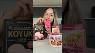 Asian snacks pink challenge  #buldak  #food #noodles