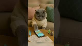 "Tapping to Victory—One Paw at a Time!" #cat #cute #youtubeshorts #gamer