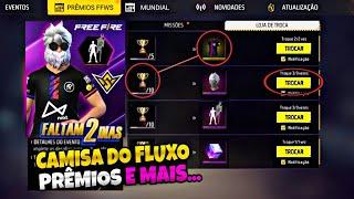 URGENTE!! PEGUE A CAMISA DO FLUXO, PRÊMIOS DO MUNDIAL, BANDEIRÃO, SOMBRA ROXA? - NOVIDADES FREE FIRE