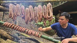 The recipe for making sausage a dish in the restaurant is here. Robert | Green forest life (ep286)