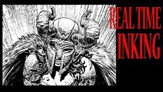 REAL TIME INKING DEMO David Finch Wonder Woman crinkled speed lines