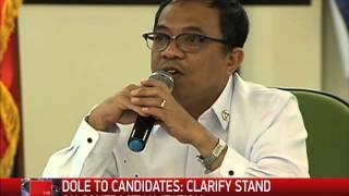 DOLE to candidates: Clarify stand on contractualization