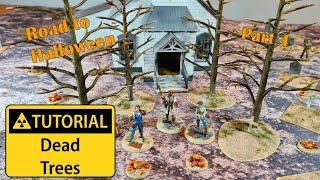 DIY Wargaming Dead Trees using Woodland Scenics Terrain Tutorial - My road to Halloween