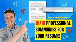 Write the Perfect Professional Summary for Your Resume!