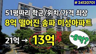 [아파트경매] 8억 떨어진 서울시 송파구 아파트 | 학군 위치 가격 최상급 | 재건축 가능성| 51평 방5개