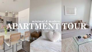 APARTMENT TOUR: minimal, modern & cozy 1 bed, 1 bath outside of Boston! 