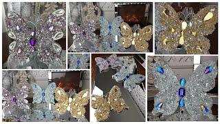 GLITZY GLAM | EASY DOLLAR TREE DIY HOME DECOR | BUTTERFLY DIY WALL DECOR | MICHAEL'S DIY HOME DECOR