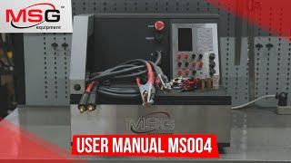 User manual MS004 COM | MSG Equipment