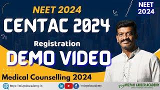 CENTAC 2024 - Registration Demo Video - Pondicherry Medical Counselling 2024 - Complete Details