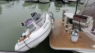 THE Dinghy Davit Beach Club HD+ in extension XXXL With THE Bar on Sessa C38 dinghy (up)