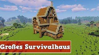 Wie baut man ein großes Survivalhaus in Minecraft | Minecraft Großes Survivalhaus Bauen