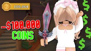 I SPENT $100,000 In MM2... (Murder Mystery 2)