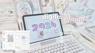 2024 aesthetic Digital Planner template ꒰ tour & setup ꒱ iPad goodnotes 5 ️retro keyboard ft yunzii