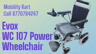 New Upgraded Evox WC 107 Lightweight Compact Folding Travel ‍Power Wheelchair with Wireless Remote
