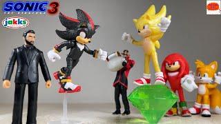 AGENT STONE? Super Sonic the Hedgehog 3 Movie Shadow 2.5 Inch Jakks Pacific Action Figure Review