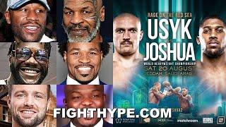 CELEBRITIES PREDICT USYK VS. JOSHUA 2: MAYWEATHER, TYSON, WILDER, GARCIA, BRADLEY, PORTER, & MORE