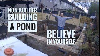 diy koi pond build update the walls are built....