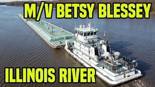 M/V Betsy Blessey on the Illinois River | Tugboat Pushboat Towboat | DJI Mavic Mini 2