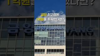 금양 최고점에 1억원을 투자했다면?
