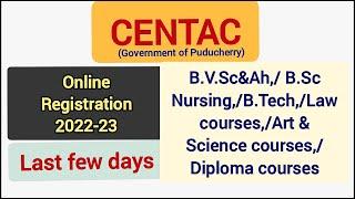 CENTAC UG Non-Neet Provisional Courses online Registration   Academic year 2022-23