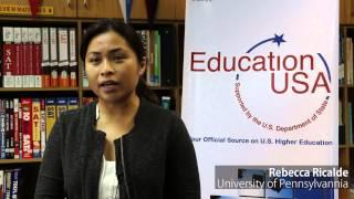 EducationUSA advisee | Rebecca Ricalde