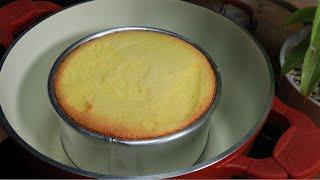 Cách làm Bánh Bông Lan nướng bằng Nồi không cần Lò Nướng I Custard cake