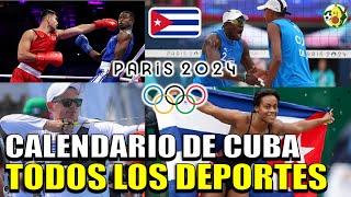 Calendario de Cuba en los Juegos Olímpicos 2024  Todos los Juegos de Cuba en las Olimpiadas