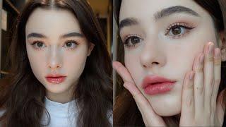 Cute dolly makeup   natural glow / tiktok viral makeup / Dasha Taran