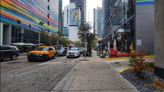 4K Brickell Neighborhood , Spring Cycling Travel Tour , Miami Florida , March 2025