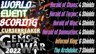Gems of War World Event Scoring July 25th 2022 | Cursebreaker
