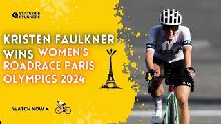 Kristen Faulkner wins Paris Olympics women’s road race #kristenfaulkner #womenscycling #paris2024