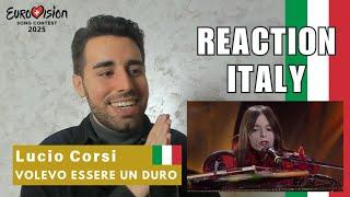 SPANISH REACTS  "VOLEVO ESSERE UN DURO" LUCIO CORSI | ITALY EUROVISION 2025 Reaction Italia