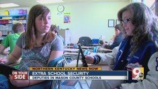 Deputies stand guard at Maysville school.