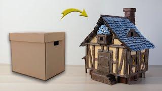 DIY I How To Make a Miniature House Using Cardboard I Medieval House