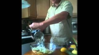 Delicious fresh raw rainbow salad recipe demonstration