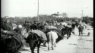 Austro-Hungarian troops advancing following  the battle of Caporetto, Italy, duri...HD Stock Footage