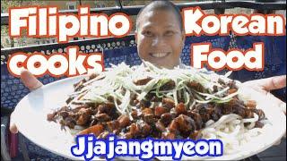 Filipino Cooks Korean Food Jjajangmyeon - Black bean Noodles