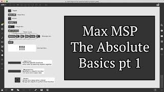 Max MSP -- The Absolute Basics (Tutorial video pt 1)