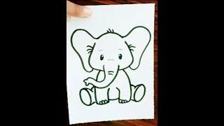 How to Draw An Elephant | Easy Drawing for Kids Step By Step #shorts #drawing #kids #easy #cute #art