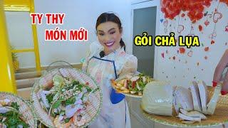 Ty Thy ra món mới Gỏi chả lụa rau cần - Ty Thy Vlog Gỏi đu đủ